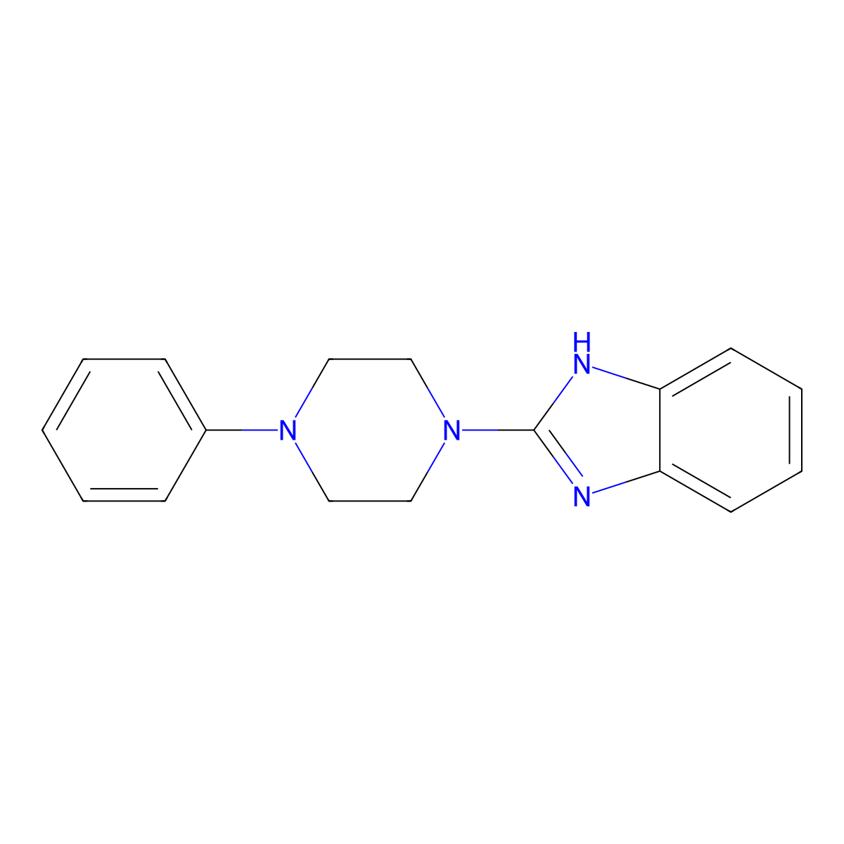 2-(4-phenylpiperazin-1-yl)-1H-benzimidazole molecular structure, CAS 727371-63-3