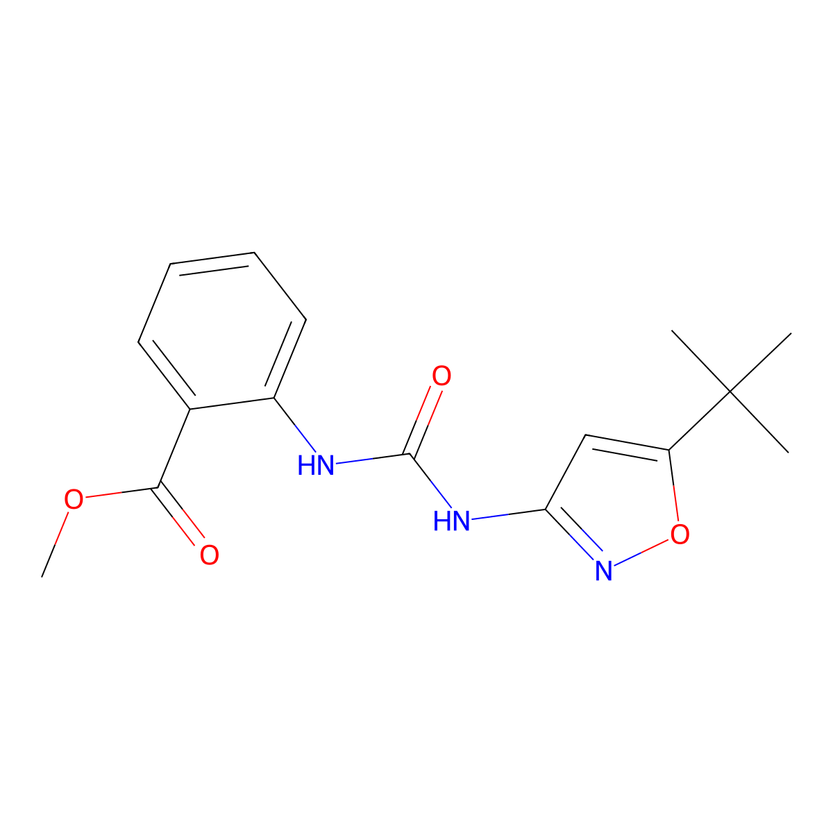 Methyl 2-(3-(5-(tert-butyl)isoxazol-3-yl)ureido)benzoate molecular structure, CAS 727374-12-1