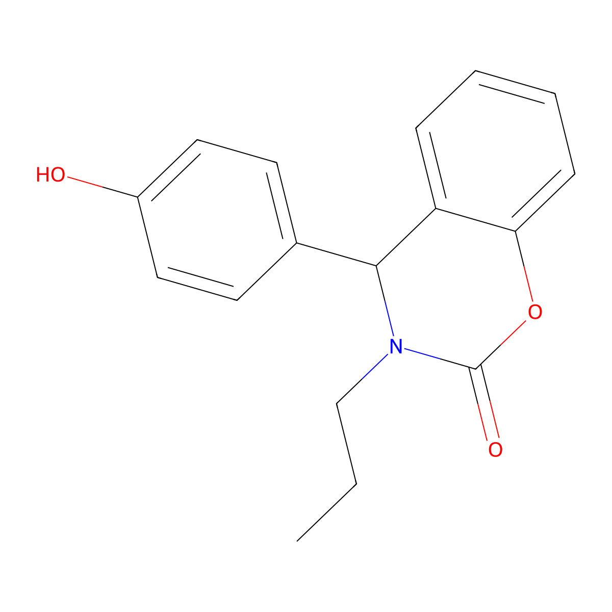 4-(4-hydroxyphenyl)-3-propyl-4H-1,3-benzoxazin-2-one molecular structure, CAS 727374-16-5
