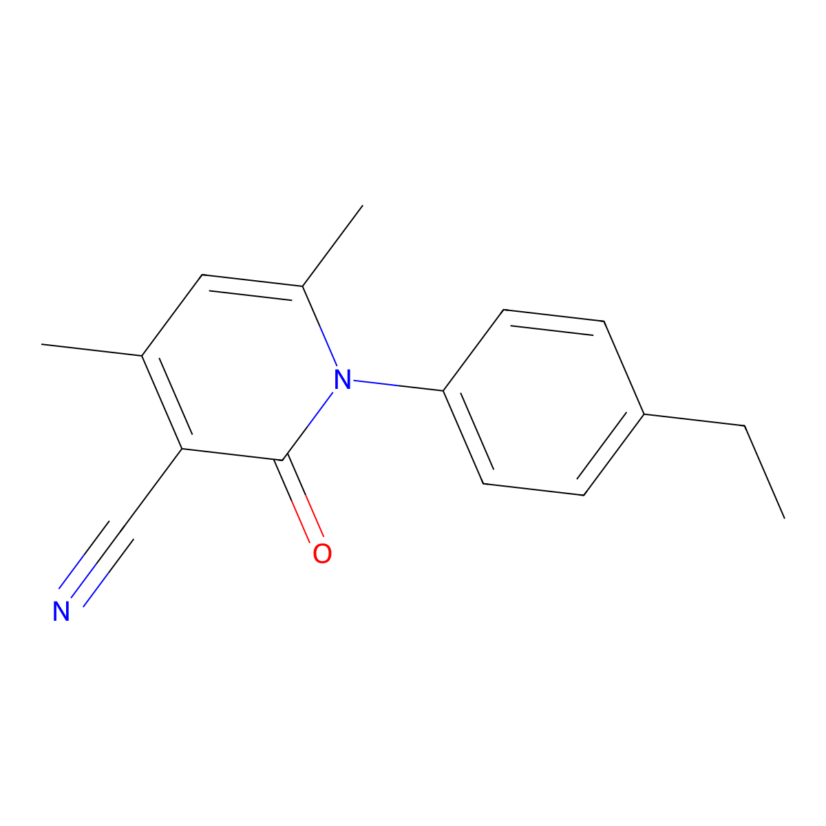 1-(4-Ethylphenyl)-4,6-dimethyl-2-oxo-1,2-dihydropyridine-3-carbonitrile molecular structure, CAS 727374-25-6
