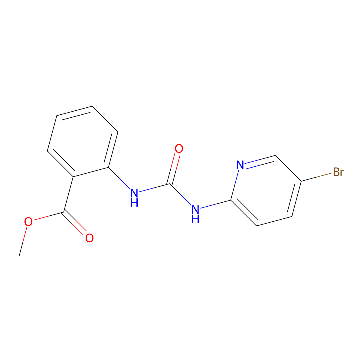 Methyl 2-{[(5-bromopyridin-2-yl)carbamoyl]amino}benzoate molecular structure, CAS 727374-63-2