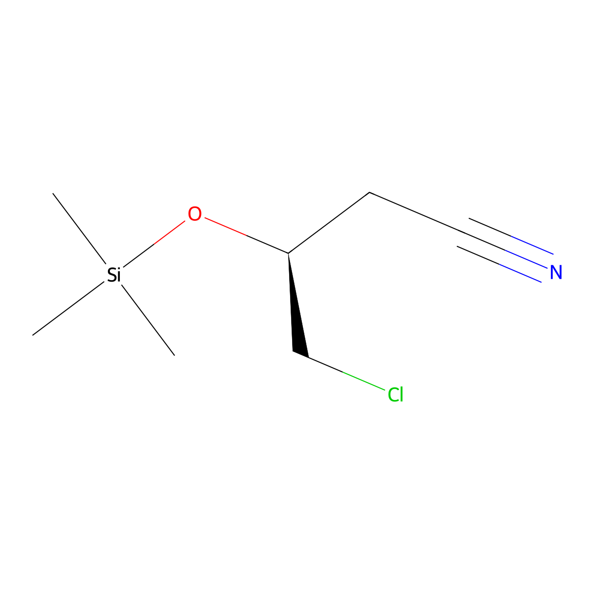 (3S)-4-Chloro-3-[(trimethylsilyl)oxy]butanenitrile molecular structure, CAS 727382-14-1
