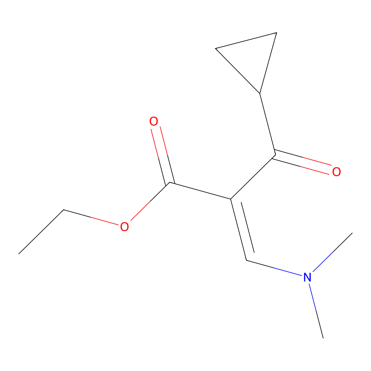 Ethyl 2-(cyclopropanecarbonyl)-3-(dimethylamino)acrylate molecular structure, CAS 727383-48-4
