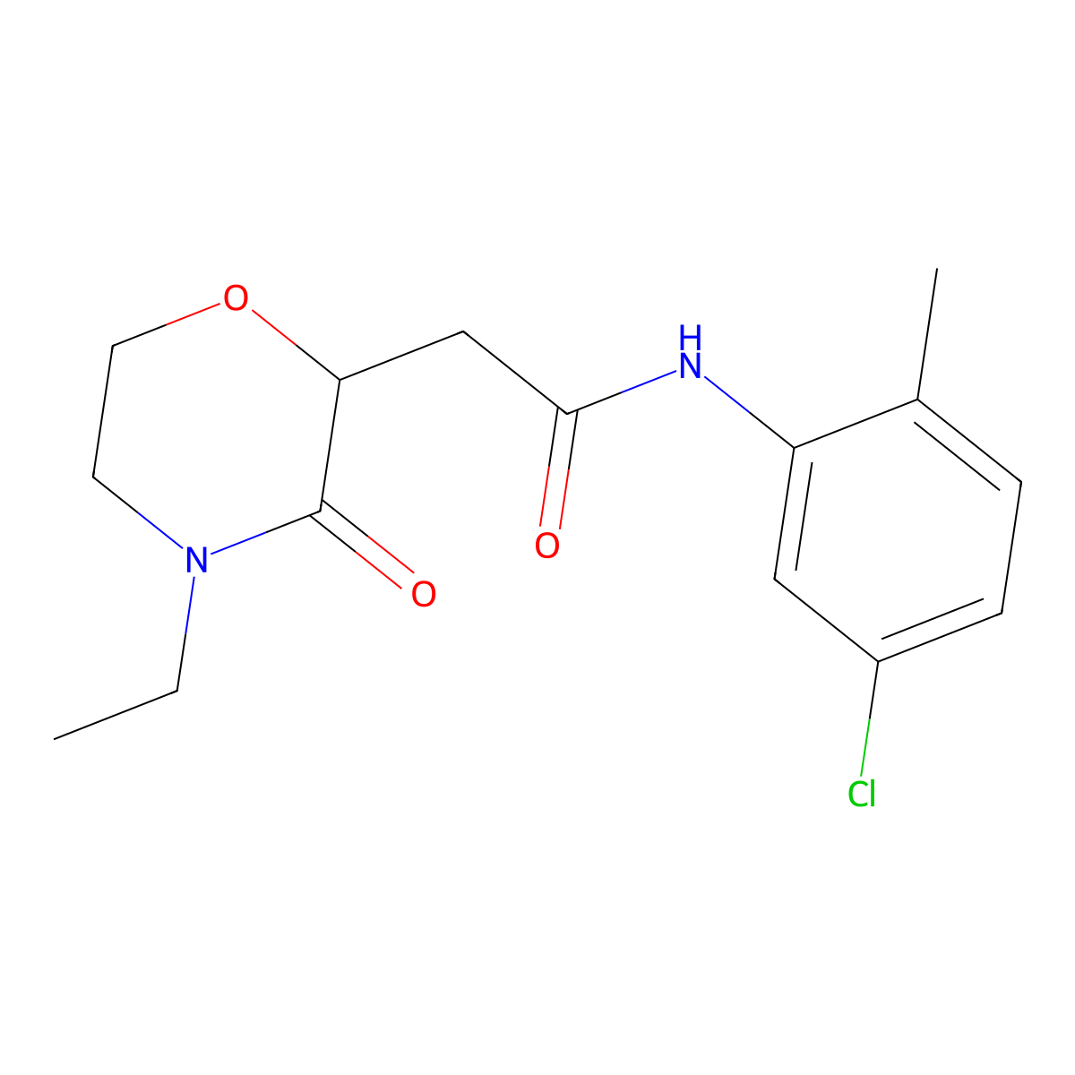 N-(5-chloro-2-methylphenyl)-2-(4-ethyl-3-oxomorpholin-2-yl)acetamide molecular structure, CAS 727385-14-0