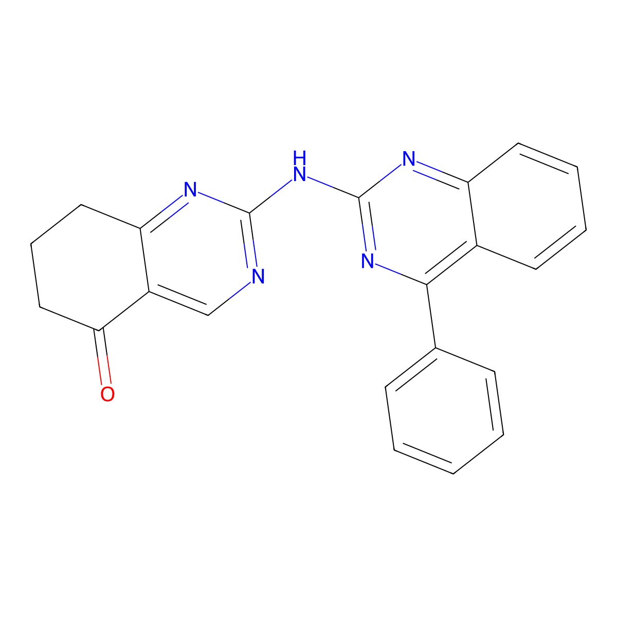 2-[(4-phenylquinazolin-2-yl)amino]-7,8-dihydroquinazolin-5(6H)-one molecular structure, CAS 727385-20-8