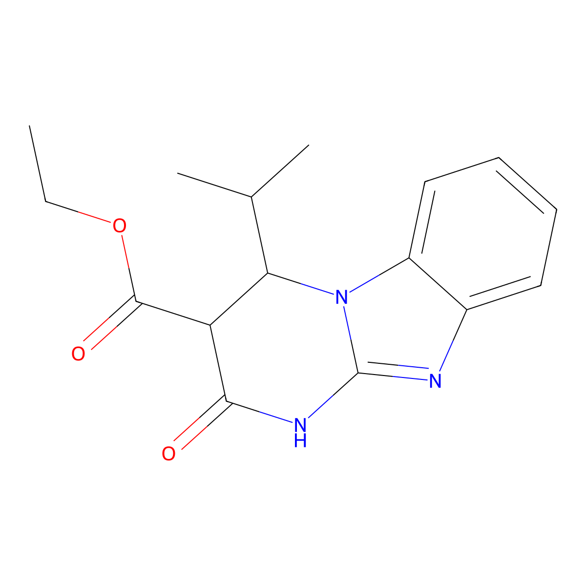 ethyl 2-oxo-4-propan-2-yl-4,10-dihydro-3H-pyrimido[1,2-a]benzimidazole-3-carboxylate molecular structure, CAS 727385-49-1
