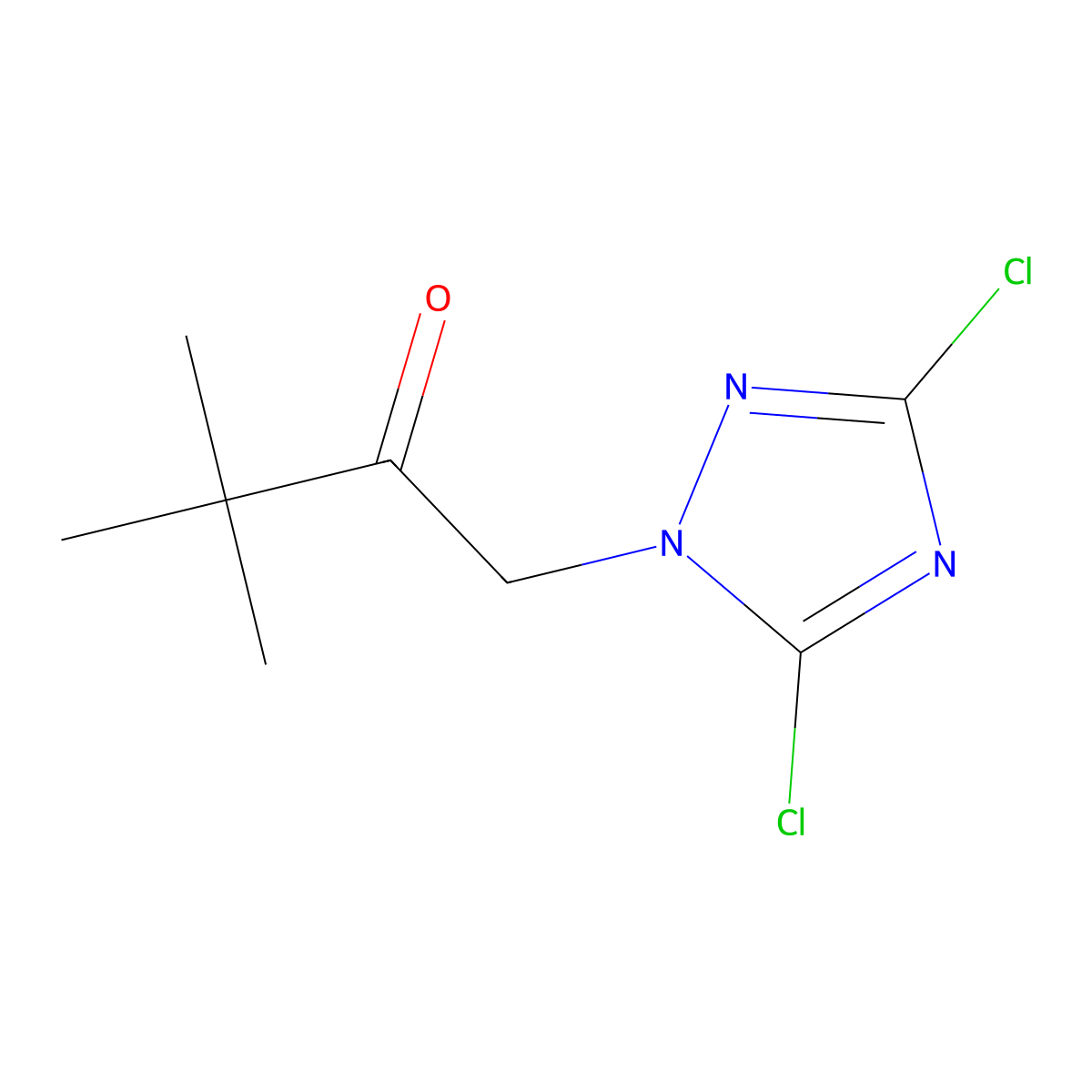 1-(3,5-dichloro-1H-1,2,4-triazol-1-yl)-3,3-dimethylbutan-2-one molecular structure, CAS 727386-75-6