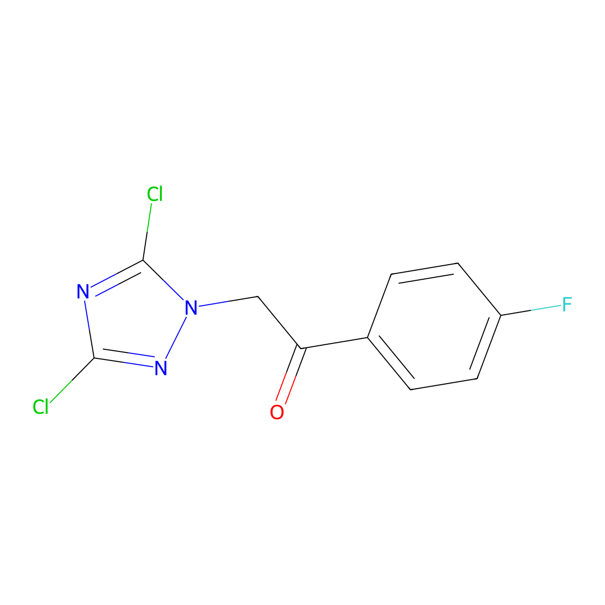 2-(3,5-dichloro-1H-1,2,4-triazol-1-yl)-1-(4-fluorophenyl)ethanone molecular structure, CAS 727386-82-5