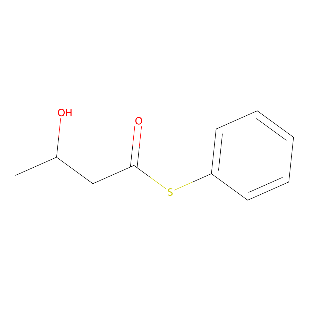 S-Phenyl 3-hydroxybutanethioate molecular structure, CAS 727388-72-9