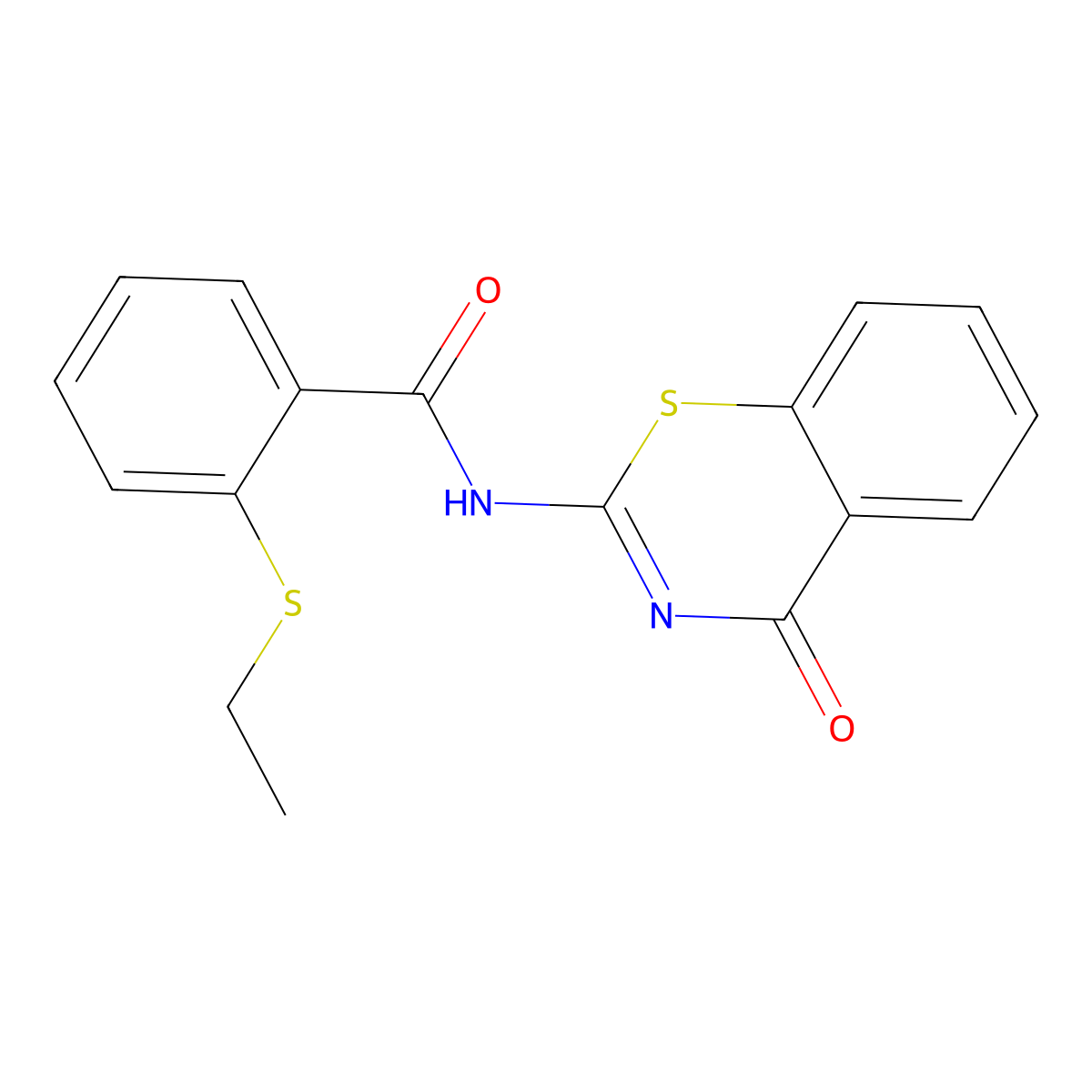 2-(ethylsulfanyl)-N-(4-oxo-4H-1,3-benzothiazin-2-yl)benzamide molecular structure, CAS 727389-59-5
