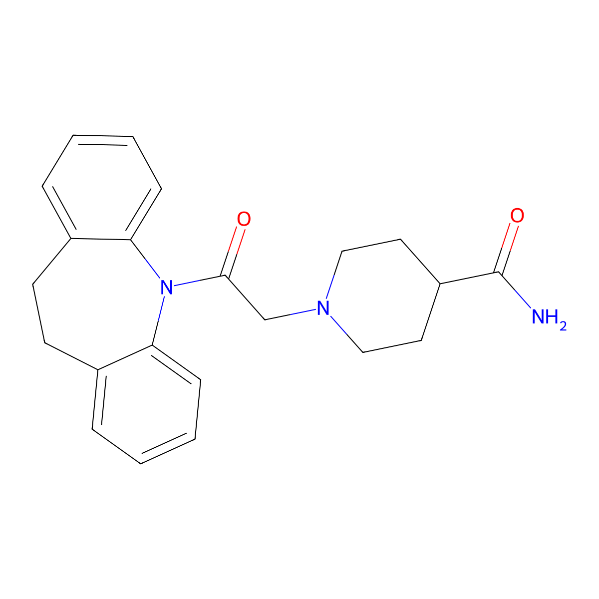 1-[2-(10,11-dihydro-5H-dibenzo[b,f]azepin-5-yl)-2-oxoethyl]piperidine-4-carboxamide molecular structure, CAS 727389-62-0