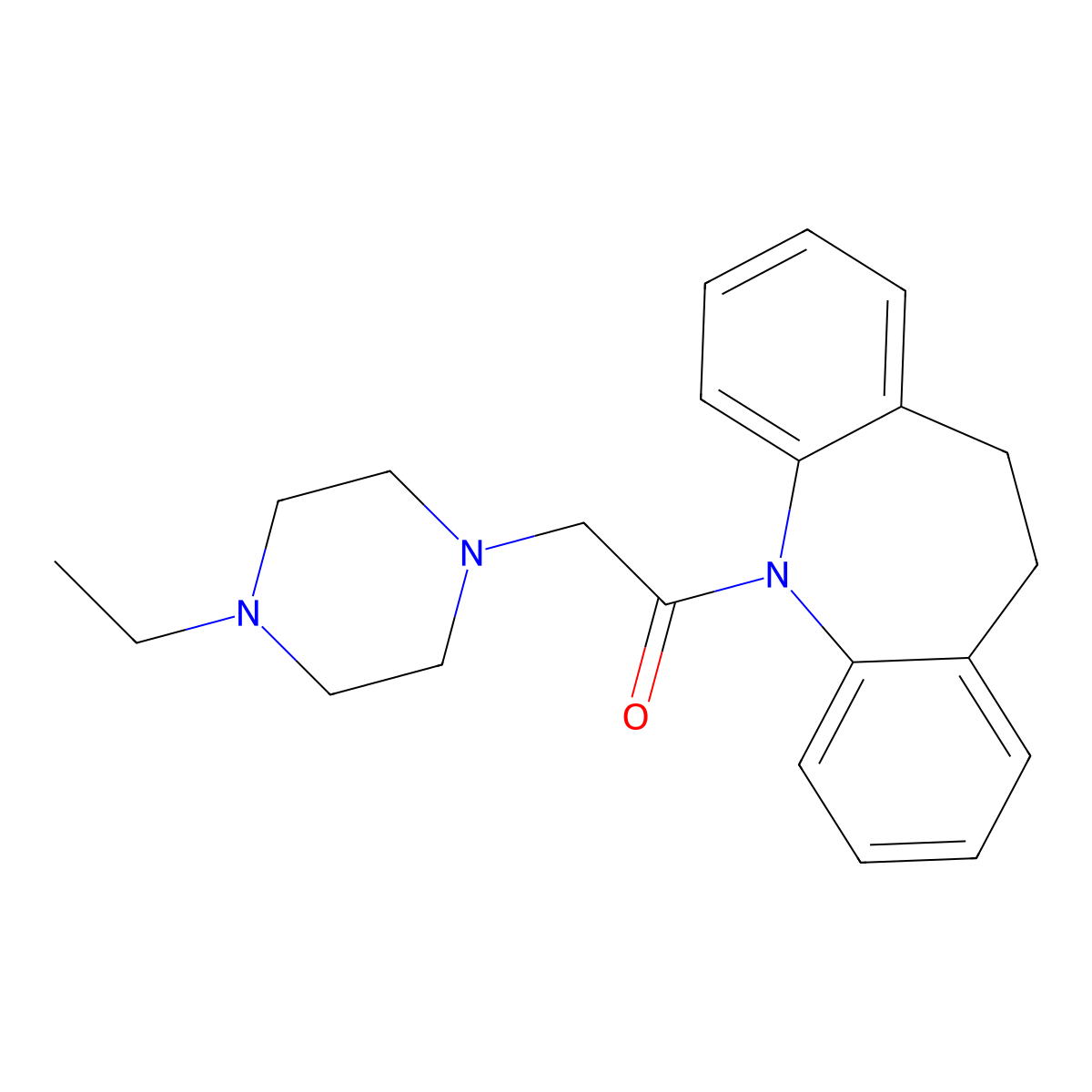 1-(5,6-Dihydrobenzo[b][1]benzazepin-11-yl)-2-(4-ethylpiperazin-1-yl)ethanone molecular structure, CAS 727389-65-3
