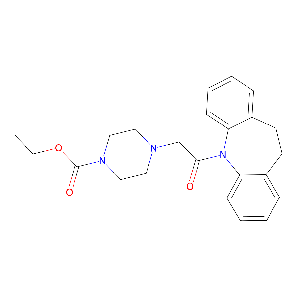 ethyl 4-(2-(10H,11H-dibenzo[b,f]azepin-5-yl)-2-oxoethyl)piperazinecarboxylate molecular structure, CAS 727389-72-2