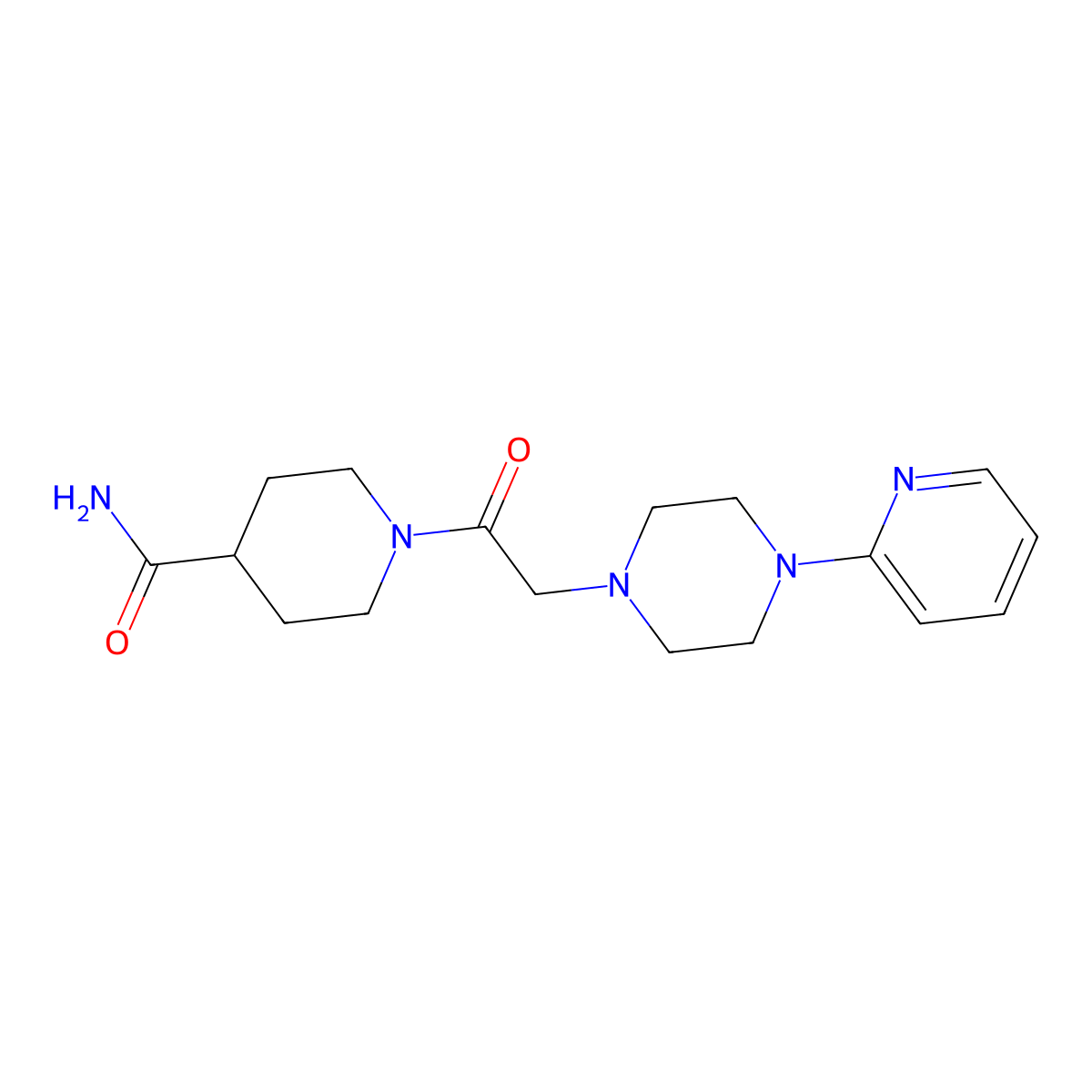 1-{[4-(Pyridin-2-yl)piperazin-1-yl]acetyl}piperidine-4-carboxamide molecular structure, CAS 727389-82-4