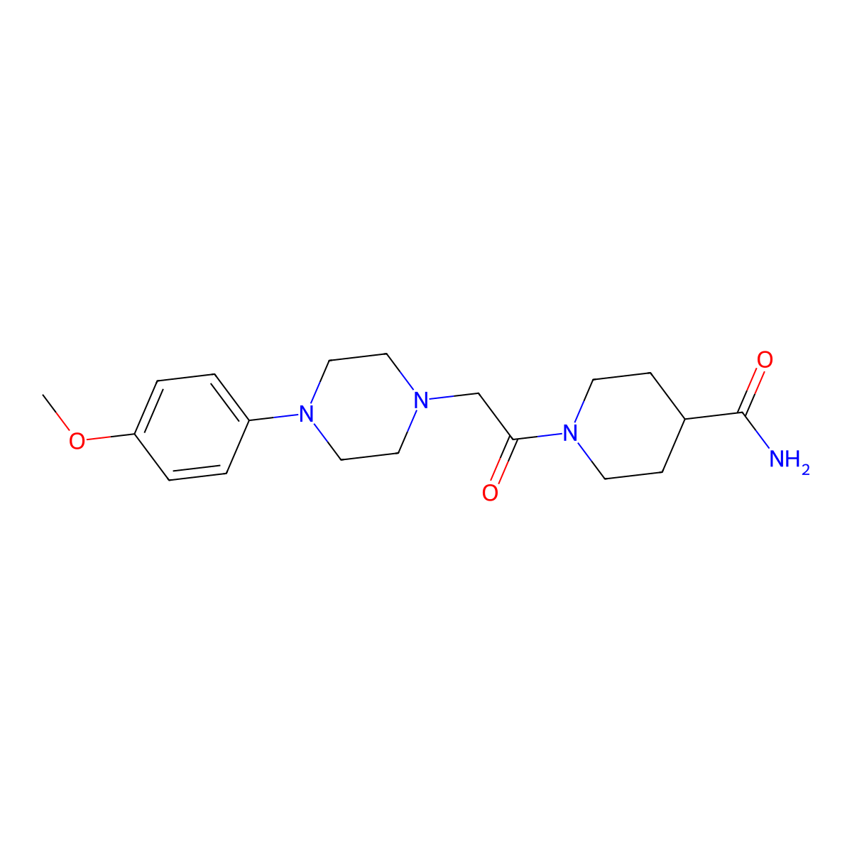 1-{2-[4-(4-Methoxyphenyl)piperazino]acetyl}-4-piperidinecarboxamide molecular structure, CAS 727389-83-5
