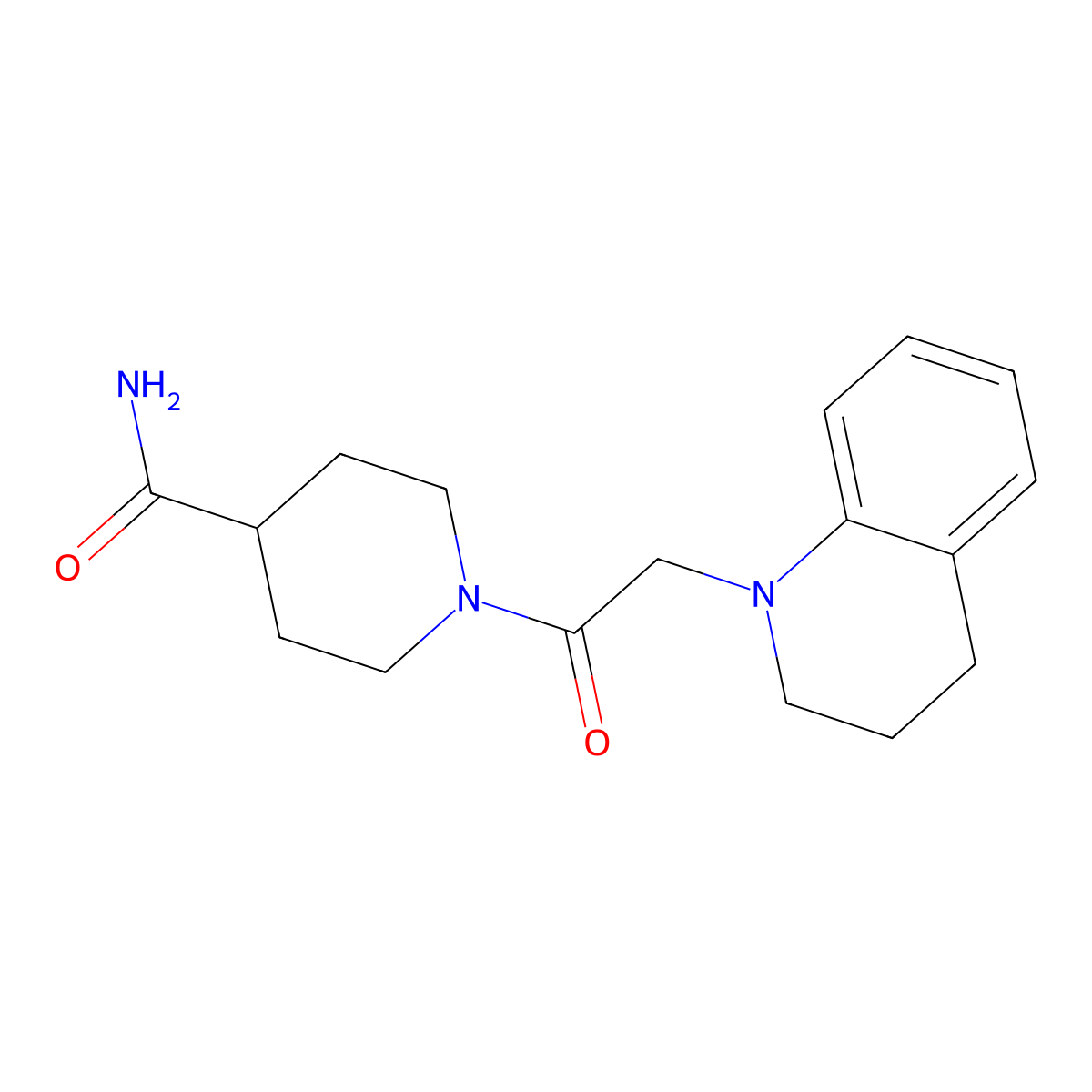 1-[2-(3,4-dihydro-2H-quinolin-1-yl)acetyl]piperidine-4-carboxamide molecular structure, CAS 727389-86-8
