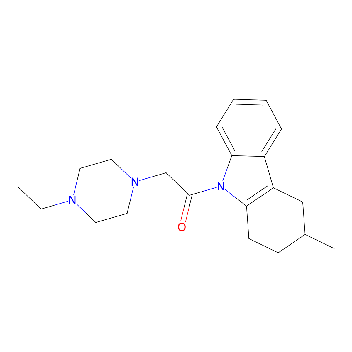 9-[(4-ethyl-1-piperazinyl)acetyl]-3-methyl-2,3,4,9-tetrahydro-1H-carbazole molecular structure, CAS 727390-05-8