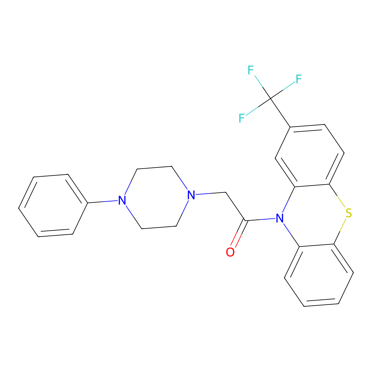 2-(4-Phenylpiperazin-1-yl)-1-[2-(trifluoromethyl)phenothiazin-10-yl]ethanone molecular structure, CAS 727390-25-2