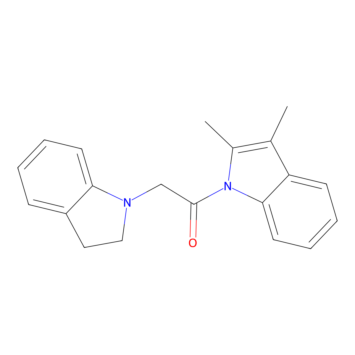 2-(2,3-dihydro-1H-indol-1-yl)-1-(2,3-dimethyl-1H-indol-1-yl)ethanone molecular structure, CAS 727390-28-5