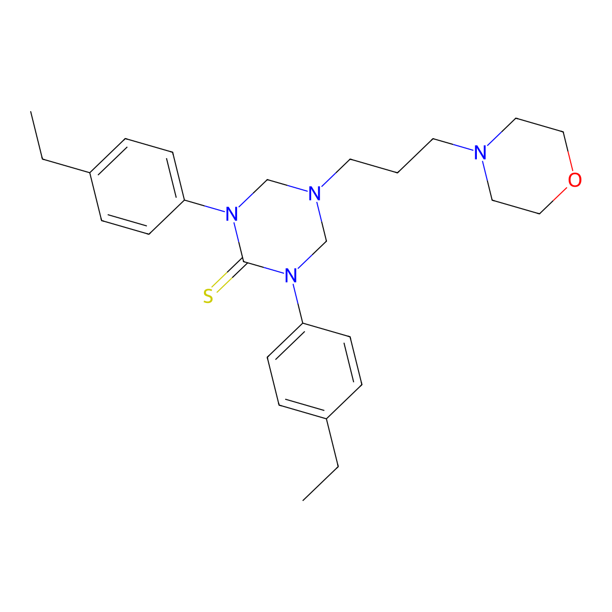 1,3-Bis(4-ethylphenyl)-5-(3-morpholinopropyl)-1,3,5-triazinane-2-thione molecular structure, CAS 727391-09-5