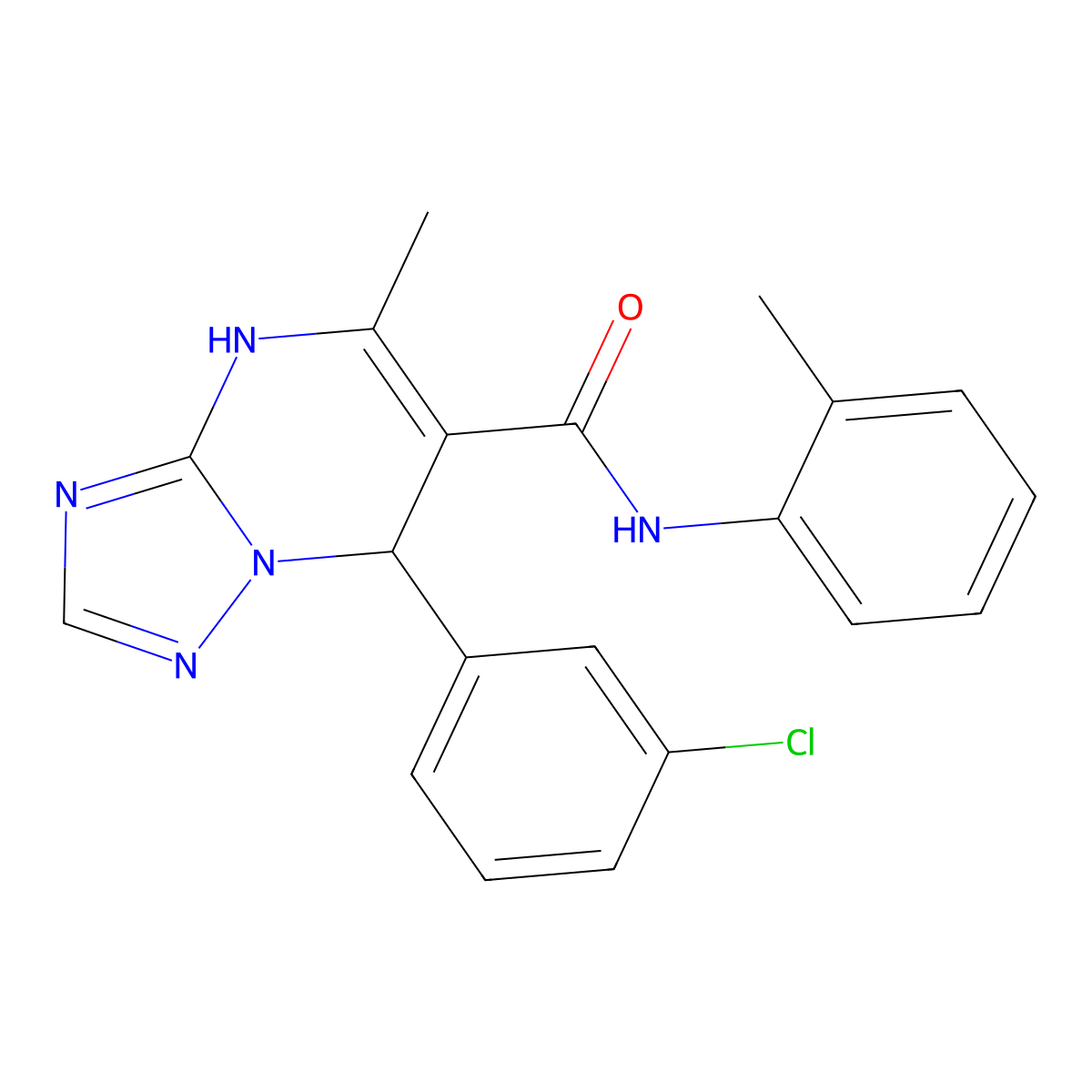 7-(3-chlorophenyl)-5-methyl-N-(2-methylphenyl)-4,7-dihydro[1,2,4]triazolo[1,5-a]pyrimidine-6-carboxamide molecular structure, CAS 727391-35-7