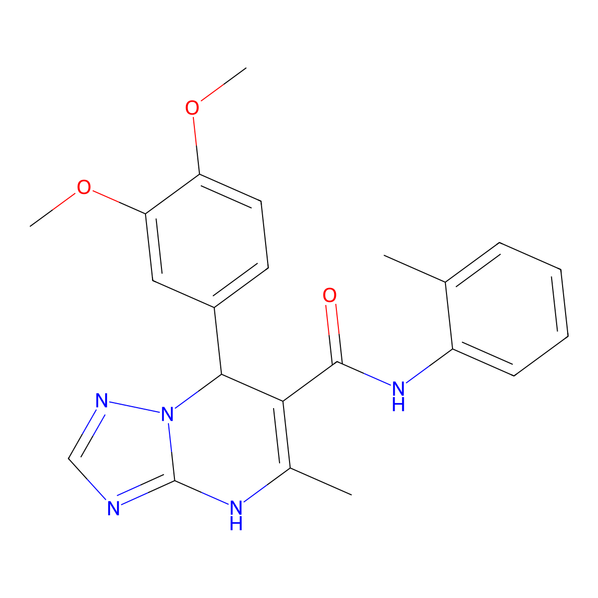 7-(3,4-dimethoxyphenyl)-5-methyl-N-(2-methylphenyl)-4,7-dihydro[1,2,4]triazolo[1,5-a]pyrimidine-6-carboxamide molecular structure, CAS 727391-36-8