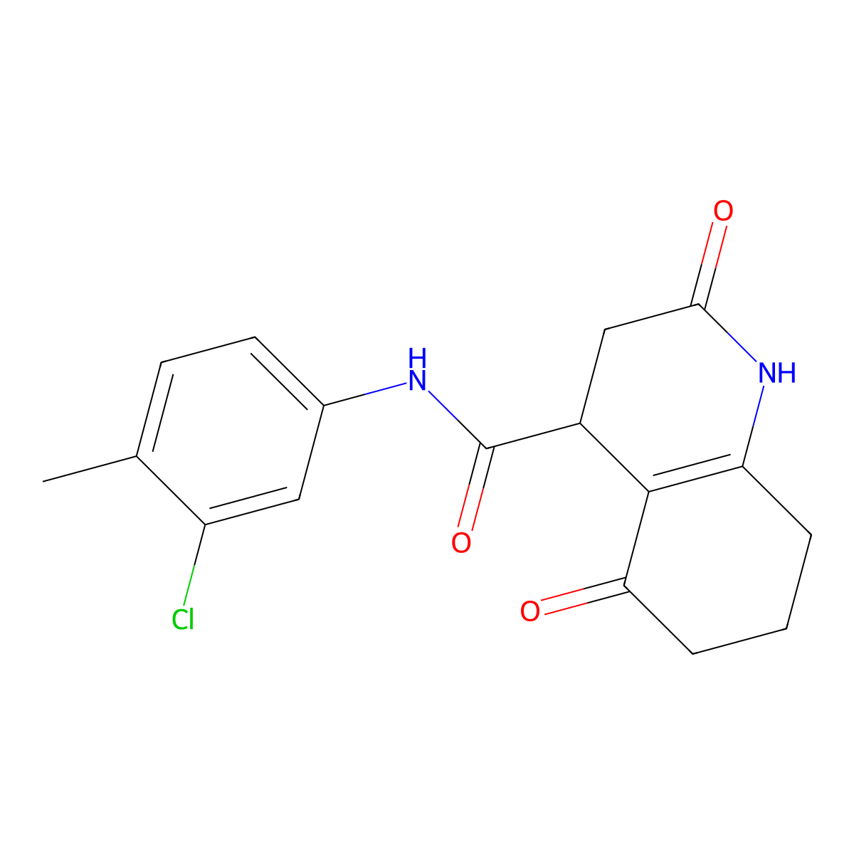 N-(3-chloro-4-methylphenyl)-2,5-dioxo-1,2,3,4,5,6,7,8-octahydroquinoline-4-carboxamide molecular structure, CAS 727391-97-1