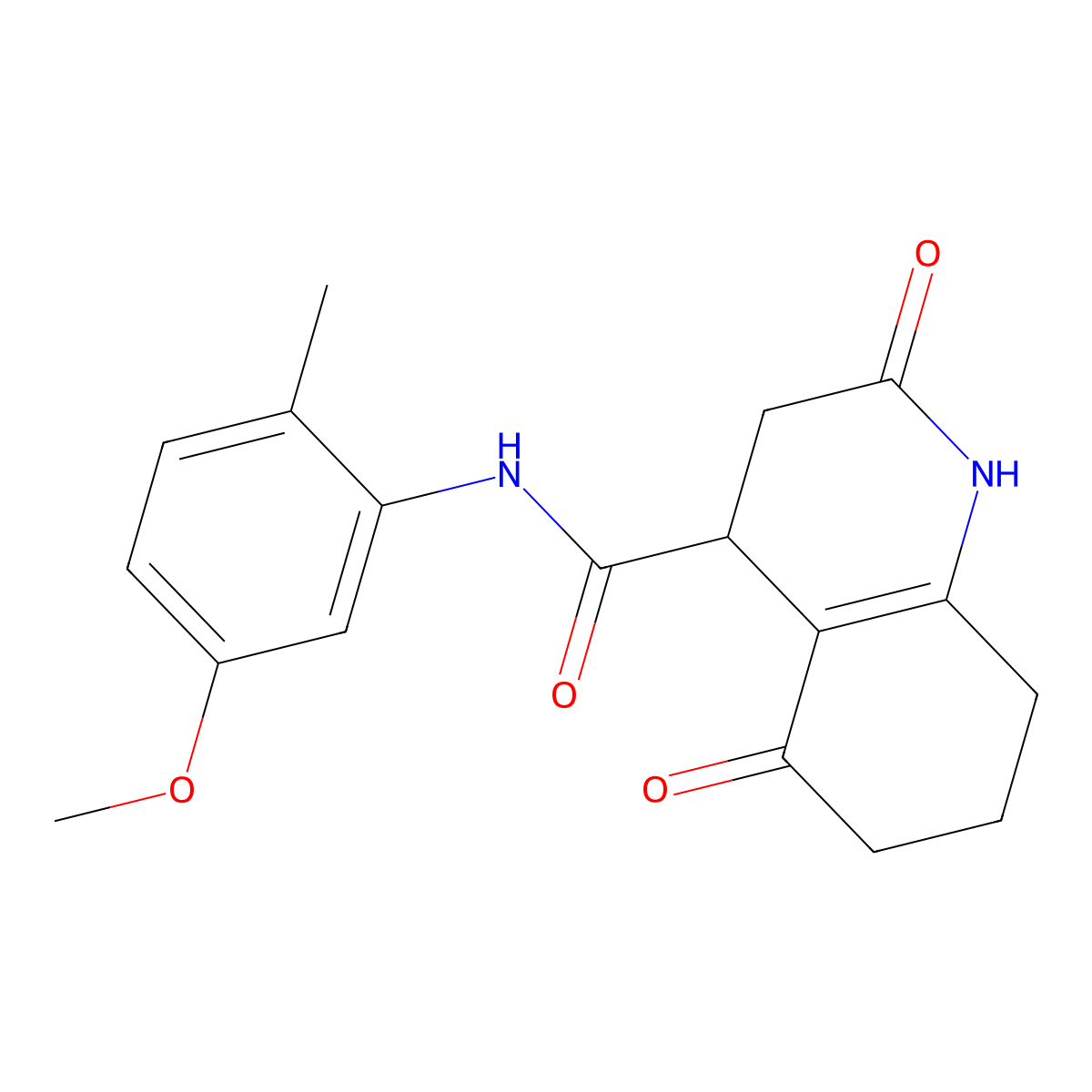 N-(5-methoxy-2-methylphenyl)-2,5-dioxo-1,2,3,4,5,6,7,8-octahydroquinoline-4-carboxamide molecular structure, CAS 727391-98-2
