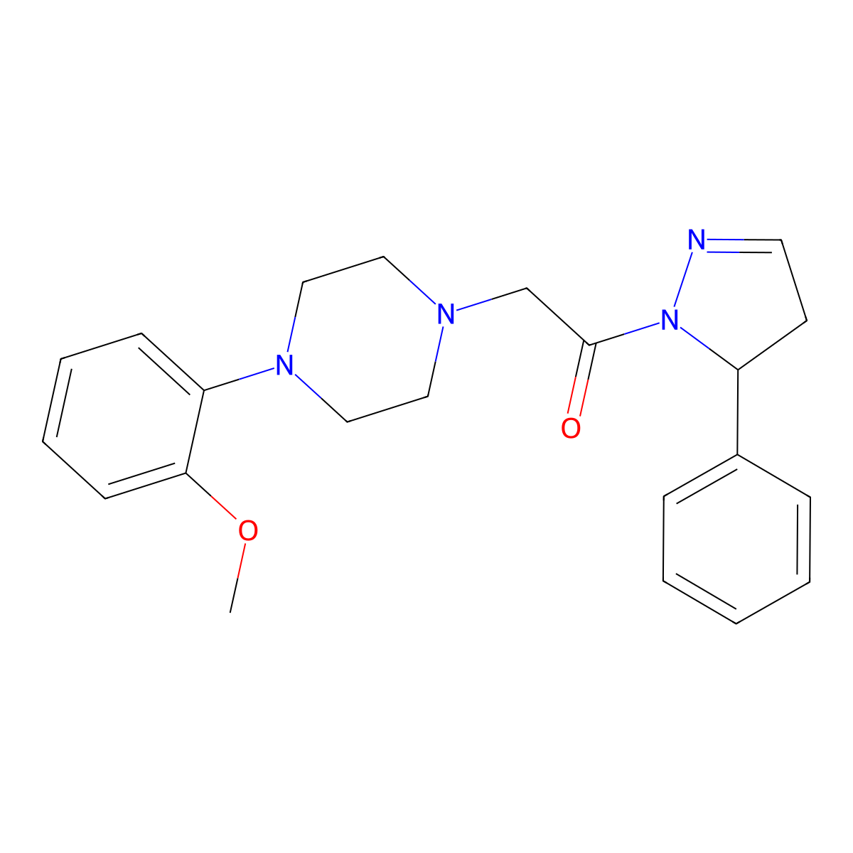 2-[4-(2-methoxyphenyl)piperazin-1-yl]-1-(5-phenyl-4,5-dihydro-1H-pyrazol-1-yl)ethanone molecular structure, CAS 727392-16-7