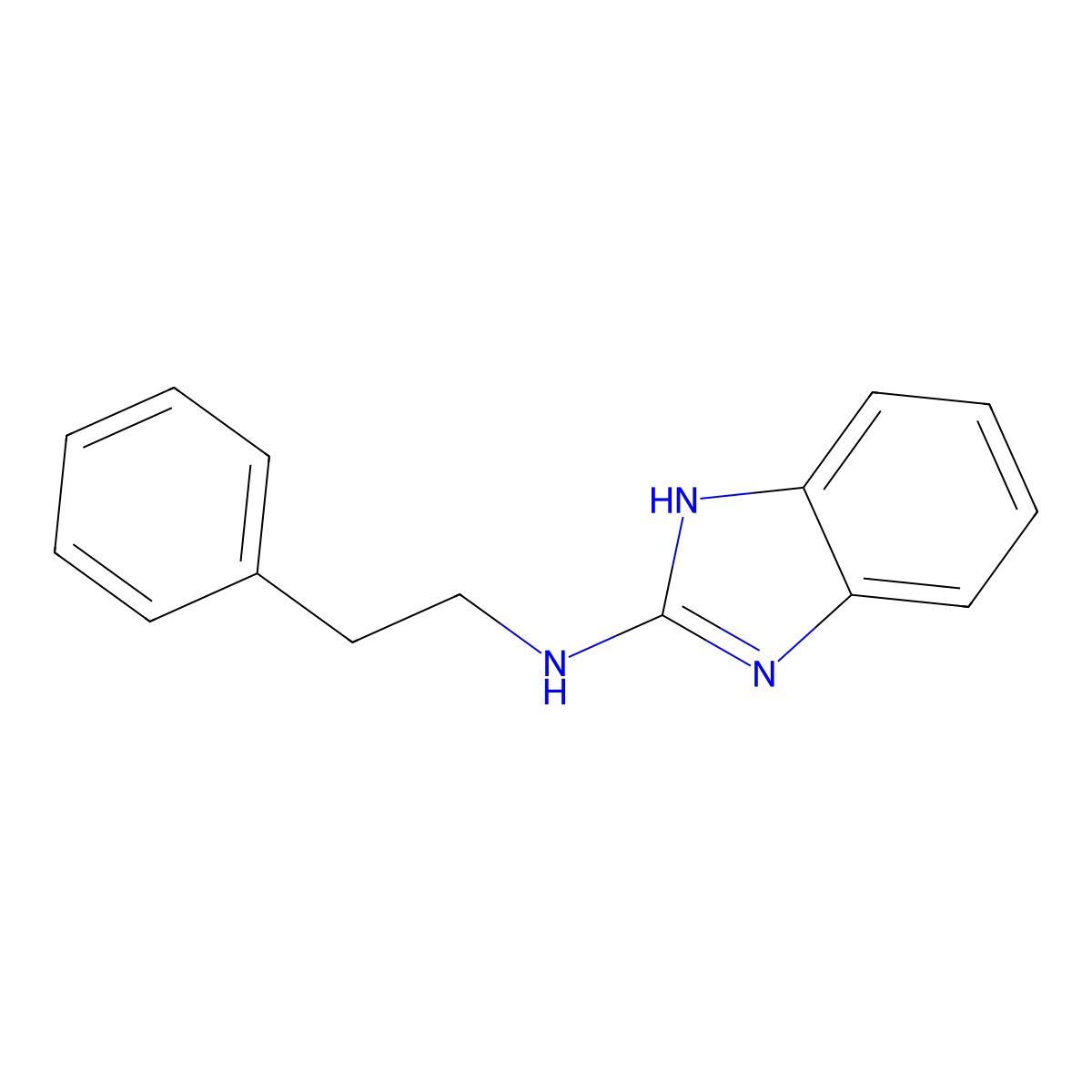 N-(2-phenylethyl)-1H-benzimidazol-2-amine molecular structure, CAS 727392-70-3