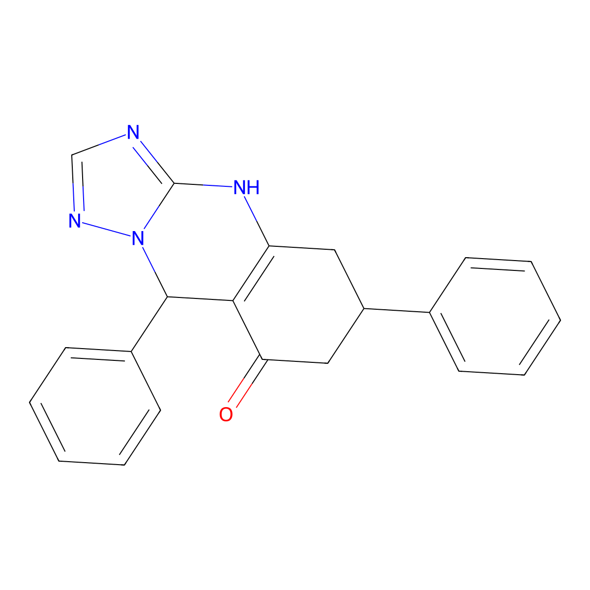 6,9-diphenyl-5,6,7,9-tetrahydro[1,2,4]triazolo[5,1-b]quinazolin-8(4H)-one molecular structure, CAS 727393-99-9