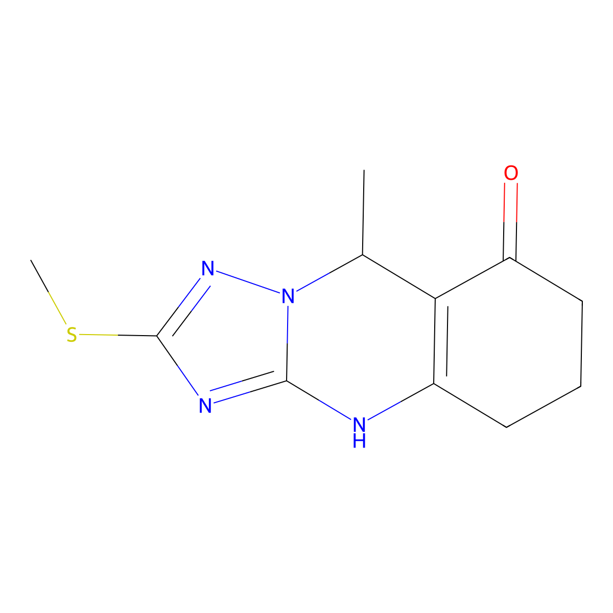 9-Methyl-2-(methylsulfanyl)-5,6,7,9-tetrahydro[1,2,4]triazolo[5,1-b]quinazolin-8-ol molecular structure, CAS 727395-41-7