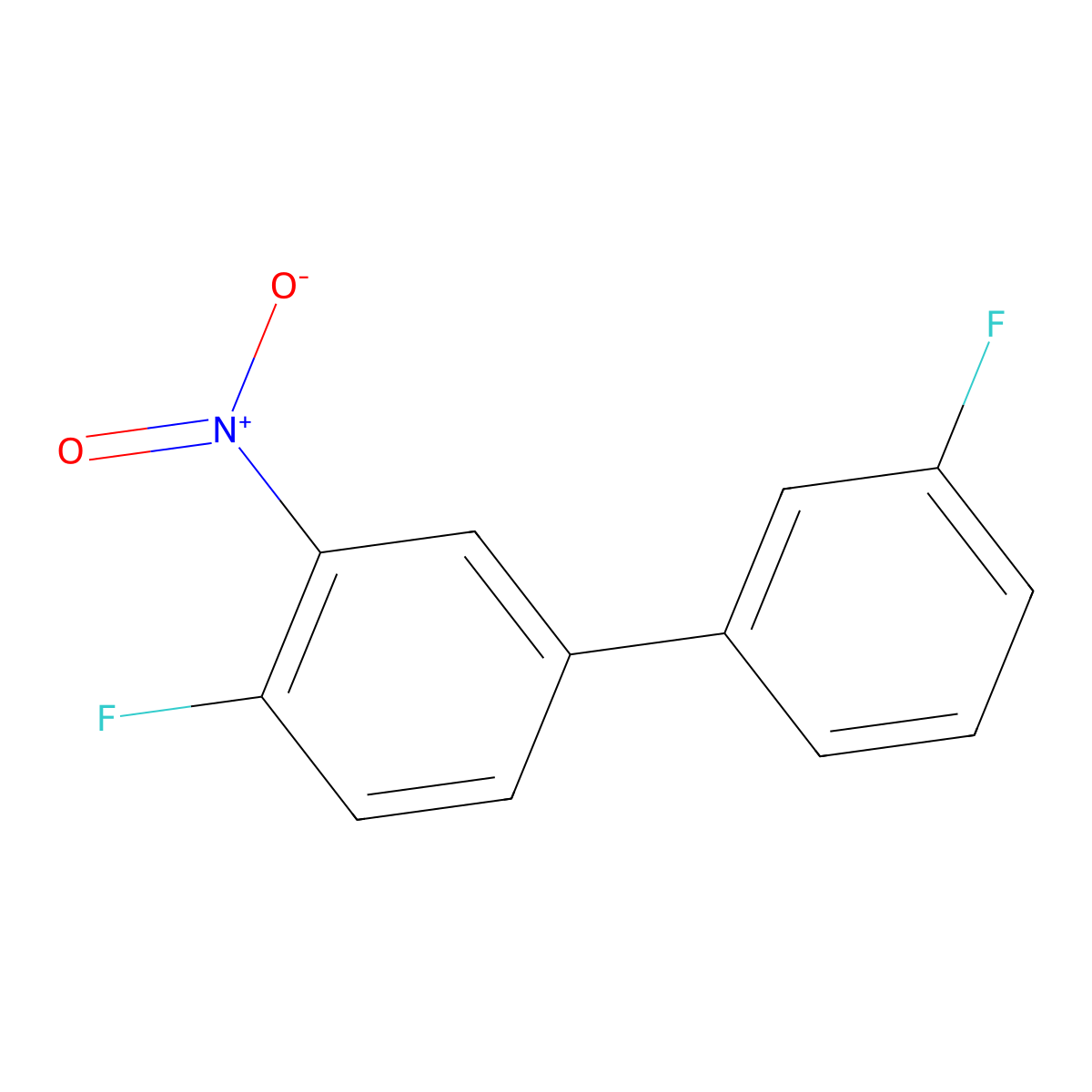 3',4-Difluoro-3-nitro-1,1'-biphenyl molecular structure, CAS 727396-07-8