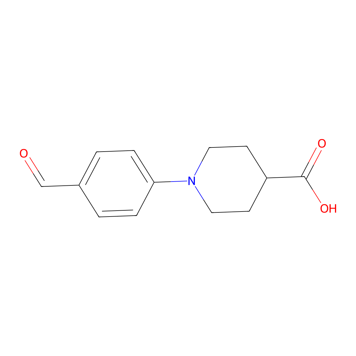 1-(4-Formylphenyl)piperidine-4-carboxylic acid molecular structure, CAS 727396-60-3