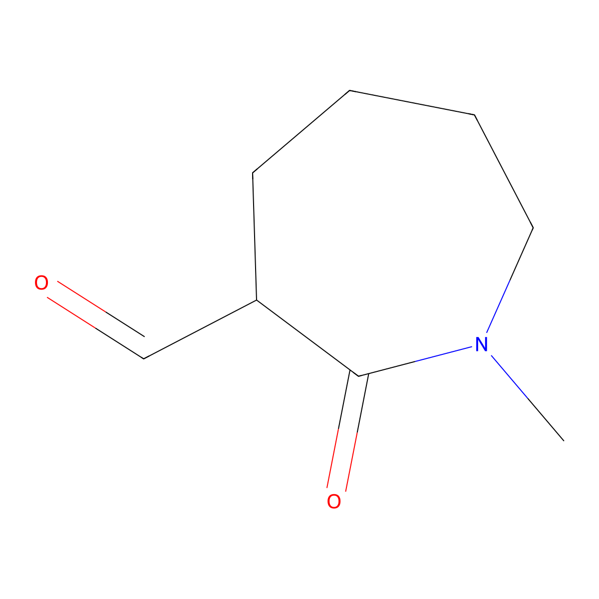 1-Methyl-2-oxoazepane-3-carbaldehyde molecular structure, CAS 72740-36-4