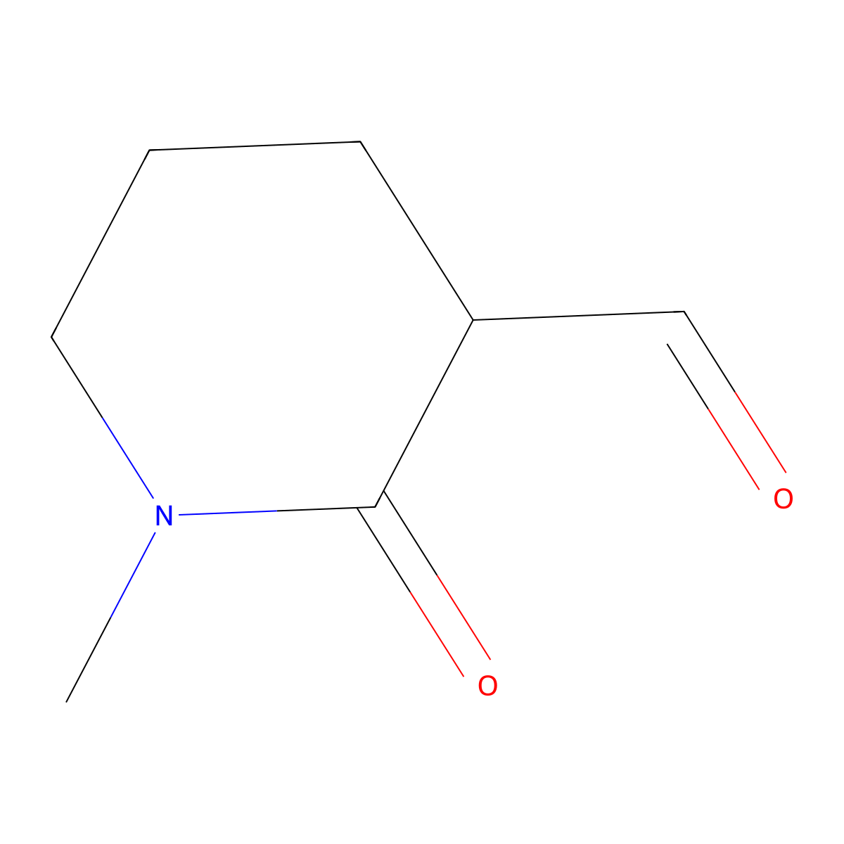 1-Methyl-2-oxopiperidine-3-carbaldehyde molecular structure, CAS 72740-37-5