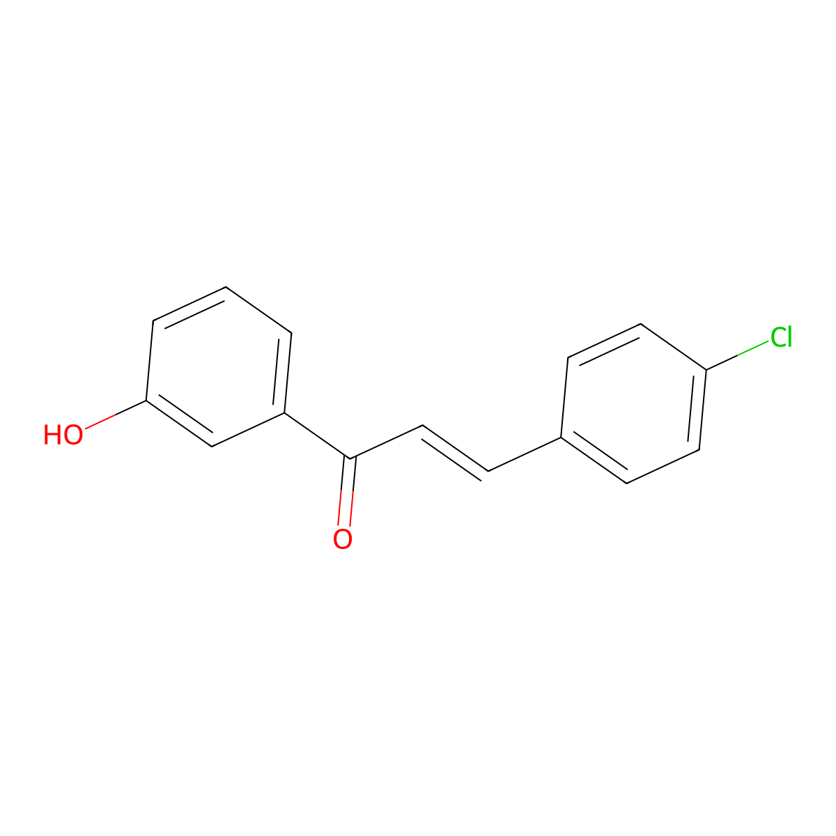 (E)-3-(4-chlorophenyl)-1-(3-hydroxyphenyl)prop-2-en-1-one molecular structure, CAS 727401-49-2