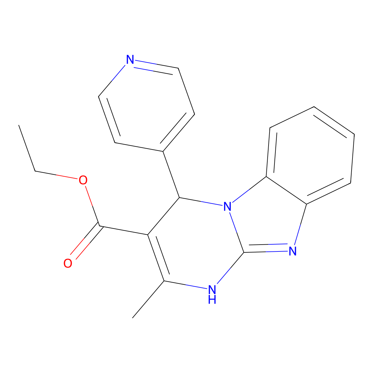 Ethyl 2-methyl-4-pyridin-4-yl-1,4-dihydropyrimido[1,2-a]benzimidazole-3-carboxylate molecular structure, CAS 727405-62-1