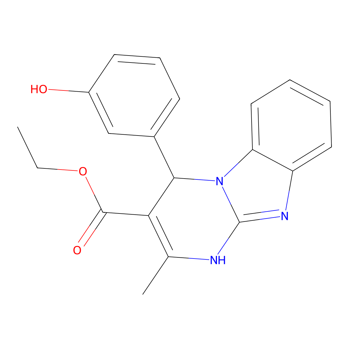 Ethyl 4-(3-hydroxyphenyl)-2-methyl-1,4-dihydropyrimido[1,2-a]benzimidazole-3-carboxylate molecular structure, CAS 727405-75-6