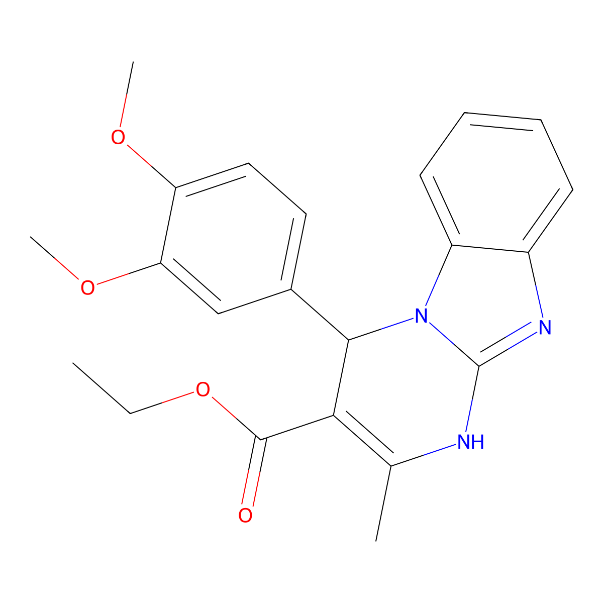 Ethyl 4-(3,4-dimethoxyphenyl)-2-methyl-1,4-dihydropyrimido[1,2-a]benzimidazole-3-carboxylate molecular structure, CAS 727405-84-7