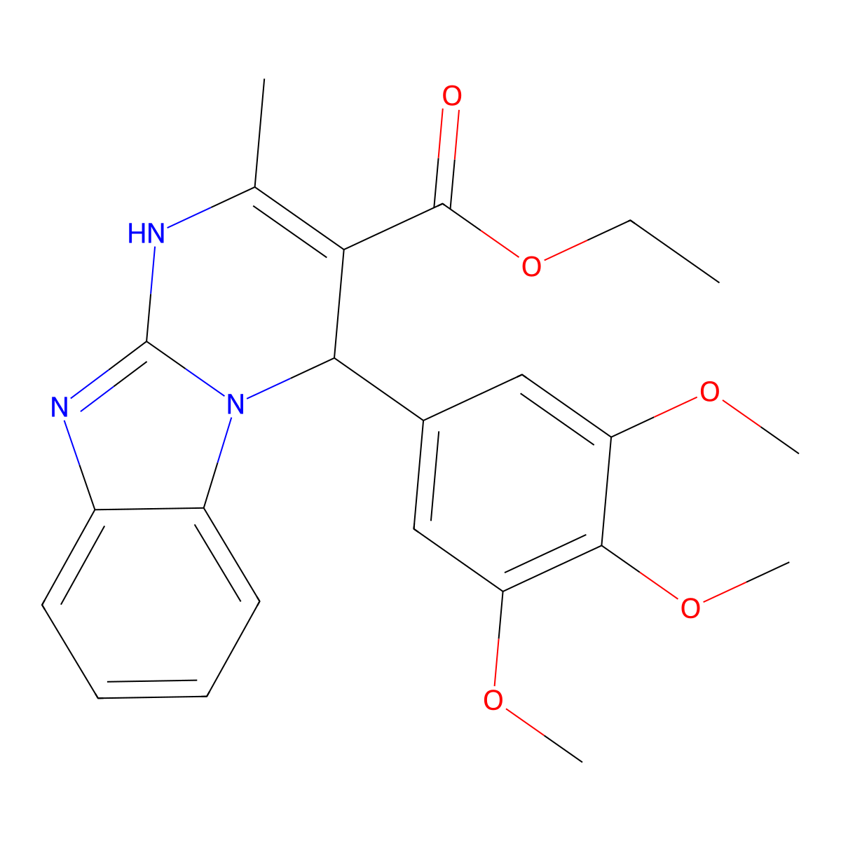 Ethyl 2-methyl-4-(3,4,5-trimethoxyphenyl)-1,4-dihydropyrimido[1,2-a]benzimidazole-3-carboxylate molecular structure, CAS 727405-89-2