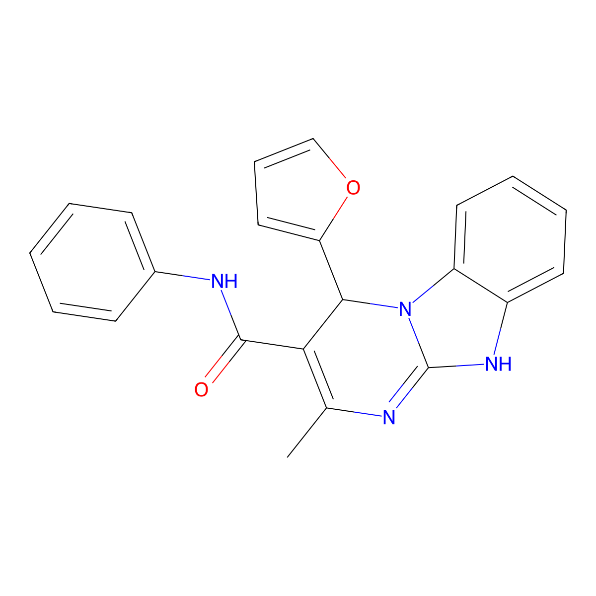 4-(2-furanyl)-2-methyl-N-phenyl-1,4-dihydropyrimido[1,2-a]benzimidazole-3-carboxamide molecular structure, CAS 727406-15-7