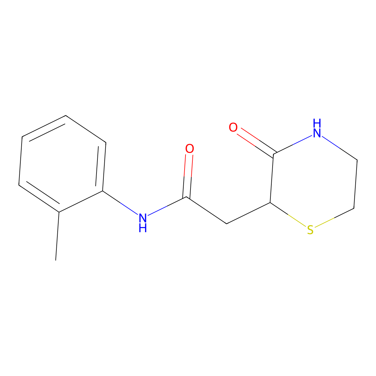 N-(2-methylphenyl)-2-(3-oxothiomorpholin-2-yl)acetamide molecular structure, CAS 727407-70-7