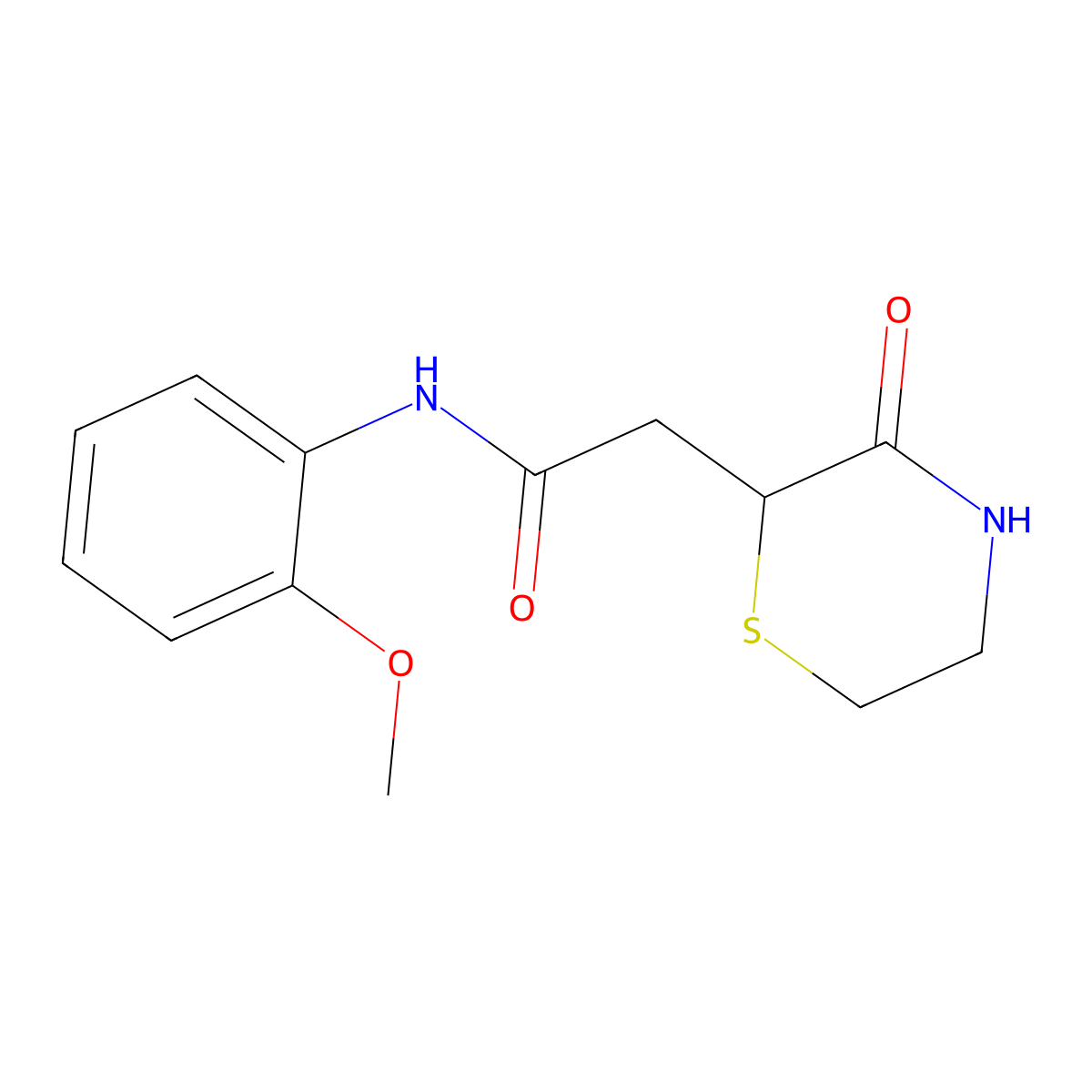 N-(2-methoxyphenyl)-2-(3-oxothiomorpholin-2-yl)acetamide molecular structure, CAS 727407-71-8
