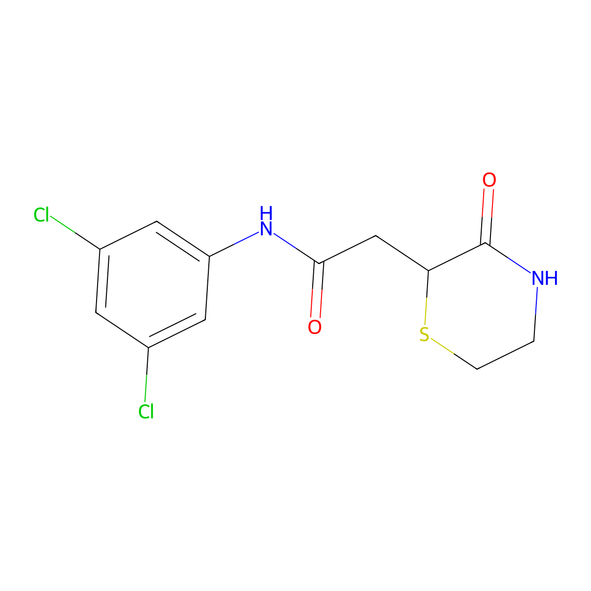 N-(3,5-dichlorophenyl)-2-(3-oxothiomorpholin-2-yl)acetamide molecular structure, CAS 727407-74-1