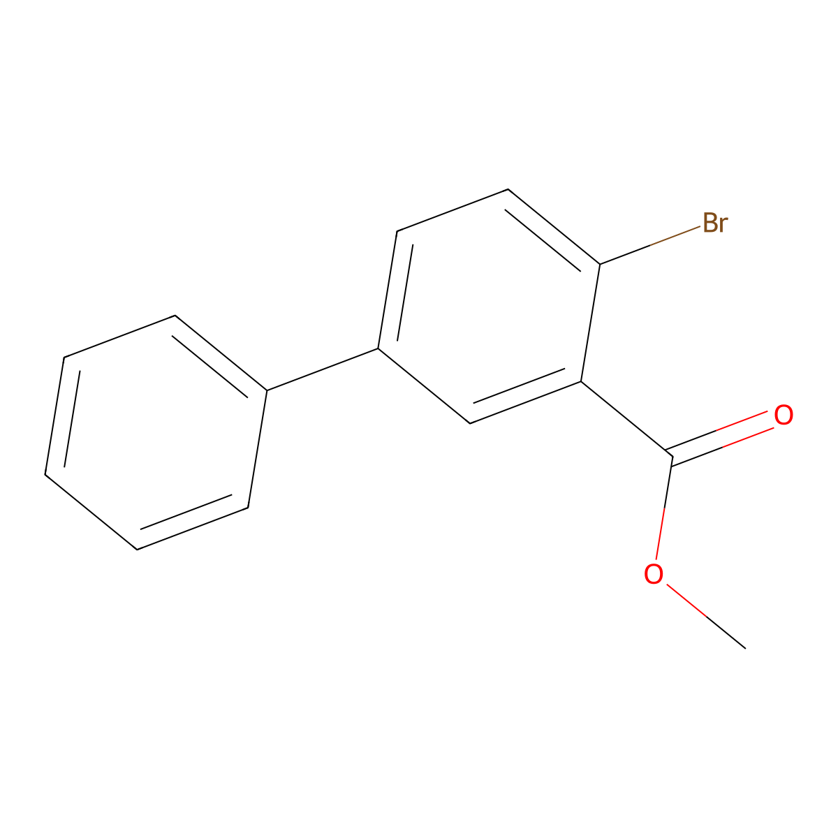 Methyl 4-bromo-[1,1'-biphenyl]-3-carboxylate molecular structure, CAS 727408-92-6