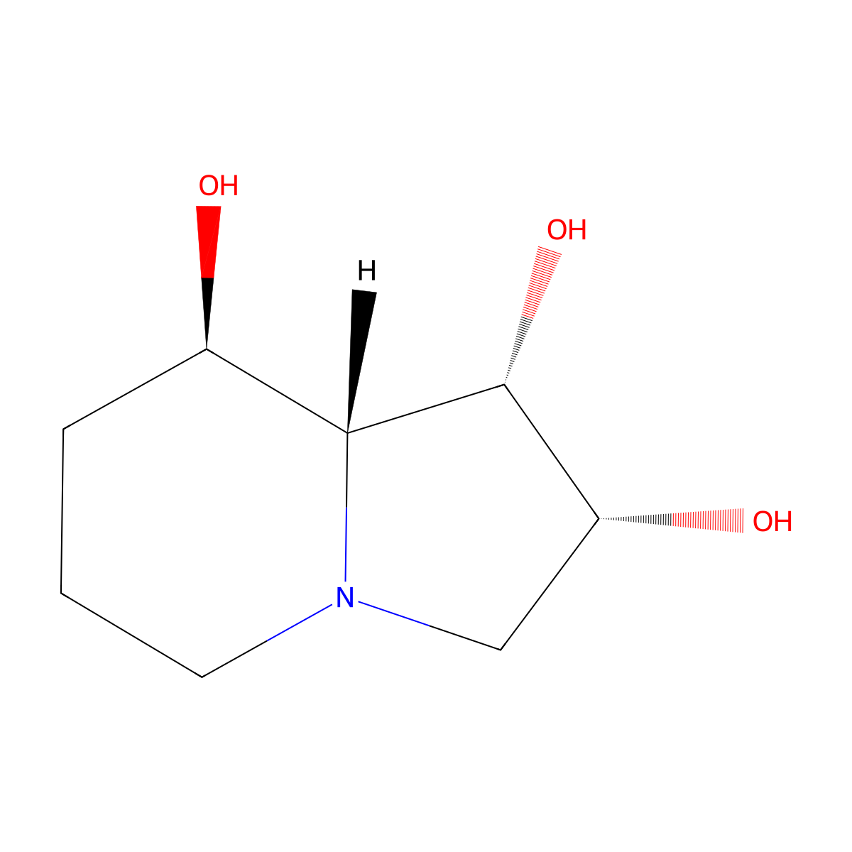 Swainsonine molecular structure, CAS 72741-87-8