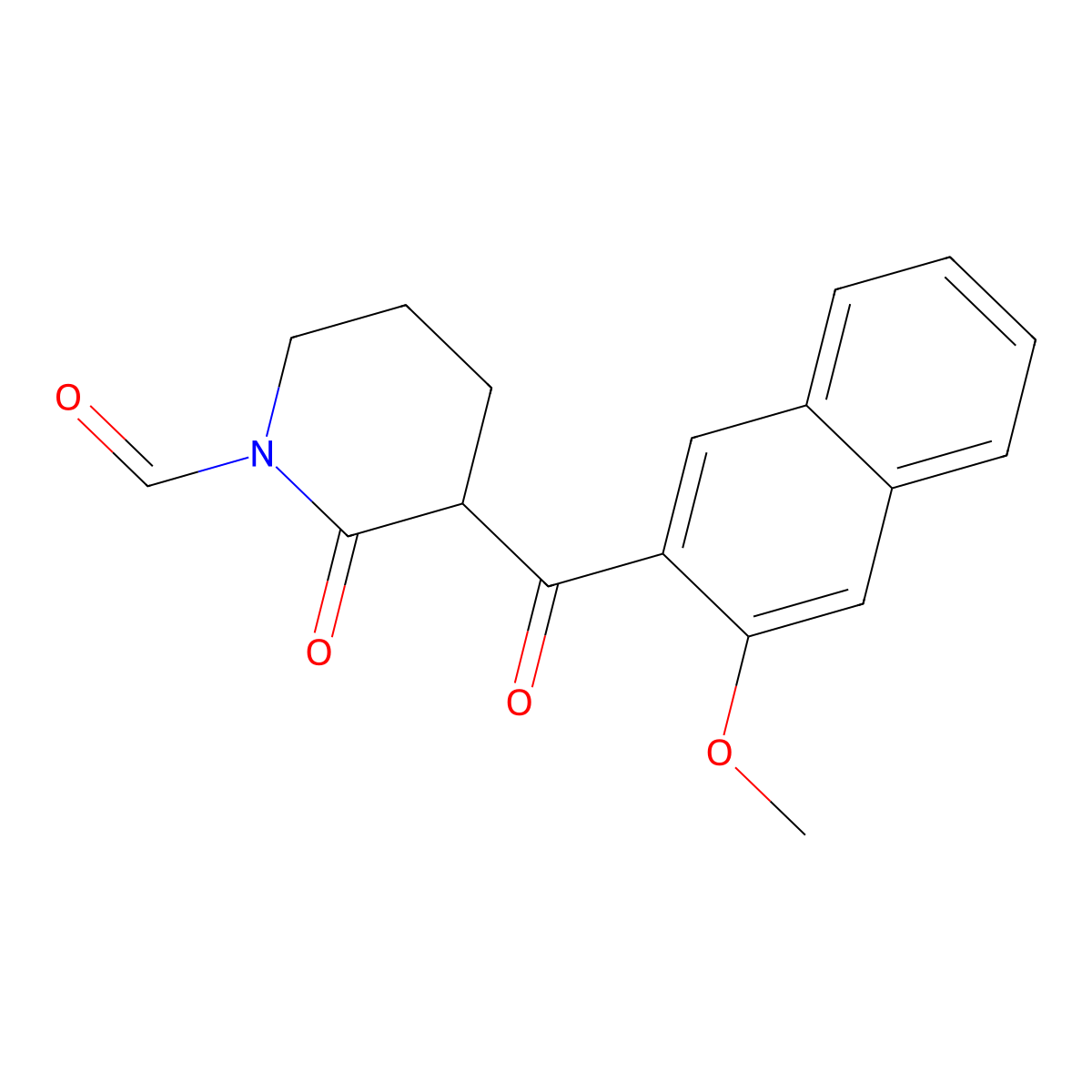3-(3-Methoxy-2-naphthoyl)-2-oxopiperidine-1-carbaldehyde molecular structure, CAS 727418-66-8