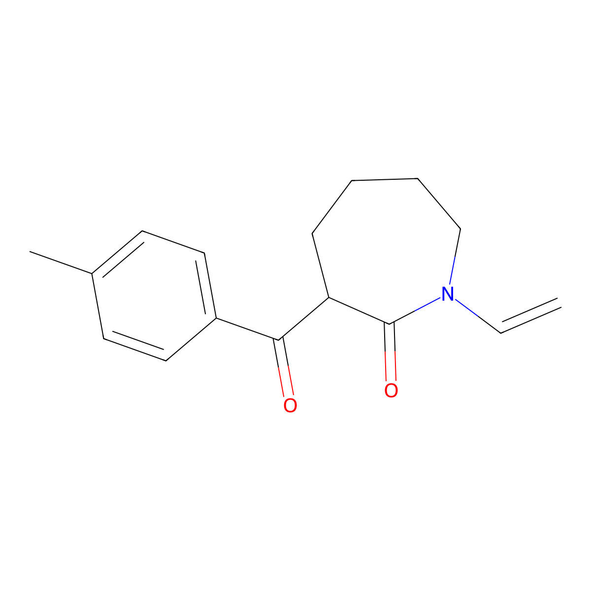 3-(4-Methylbenzoyl)-1-vinylazepan-2-one molecular structure, CAS 727418-73-7