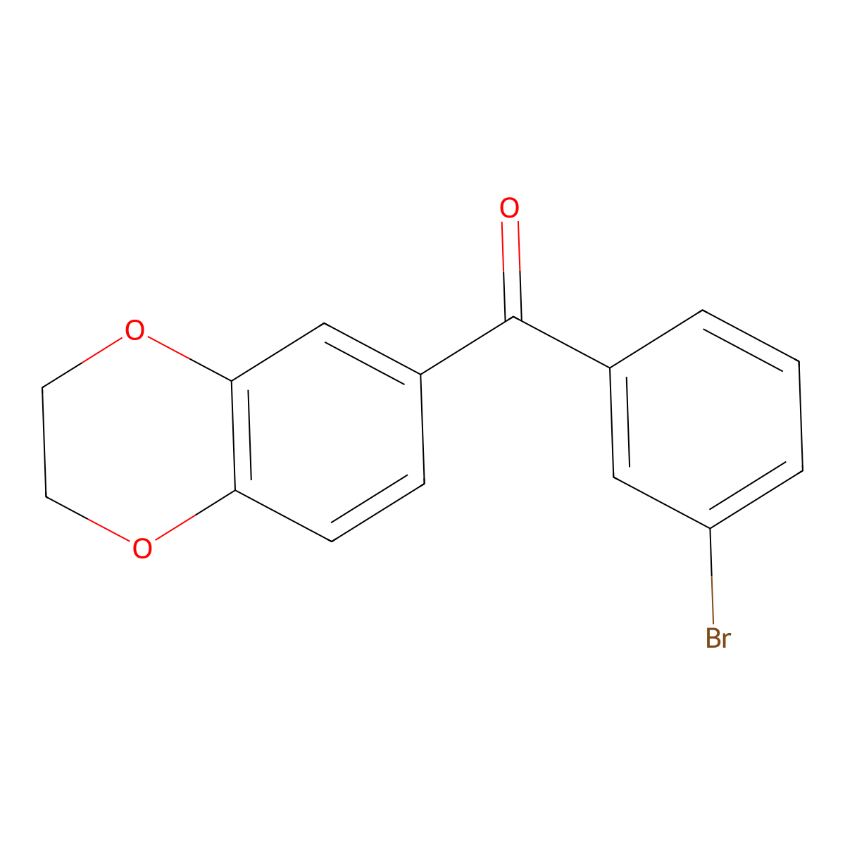 (3-Bromophenyl)(2,3-dihydro-1,4-benzodioxin-6-yl)methanone molecular structure, CAS 727419-55-8